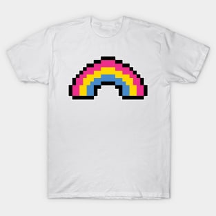 Pixel Rainbow Design in Pansexual Pride Flag Colors T-Shirt